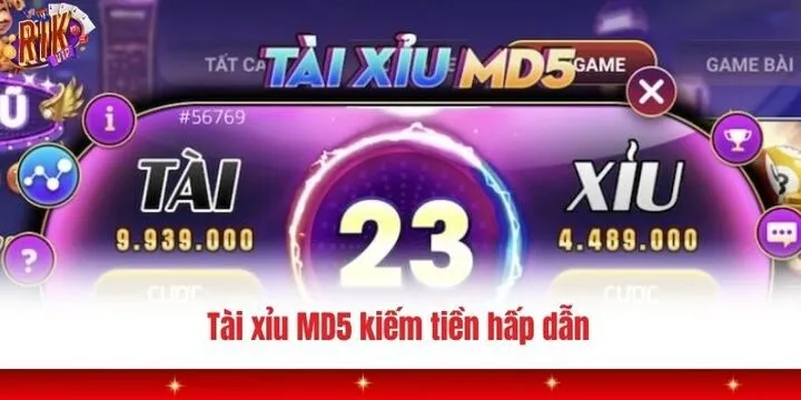 Tài xỉu MD5 Rikvip kiếm tiền thưởng hấp dẫn trong tầm tay