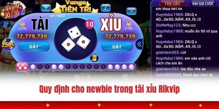 Quy định cho newbie khi chơi tài xỉu Rikvip